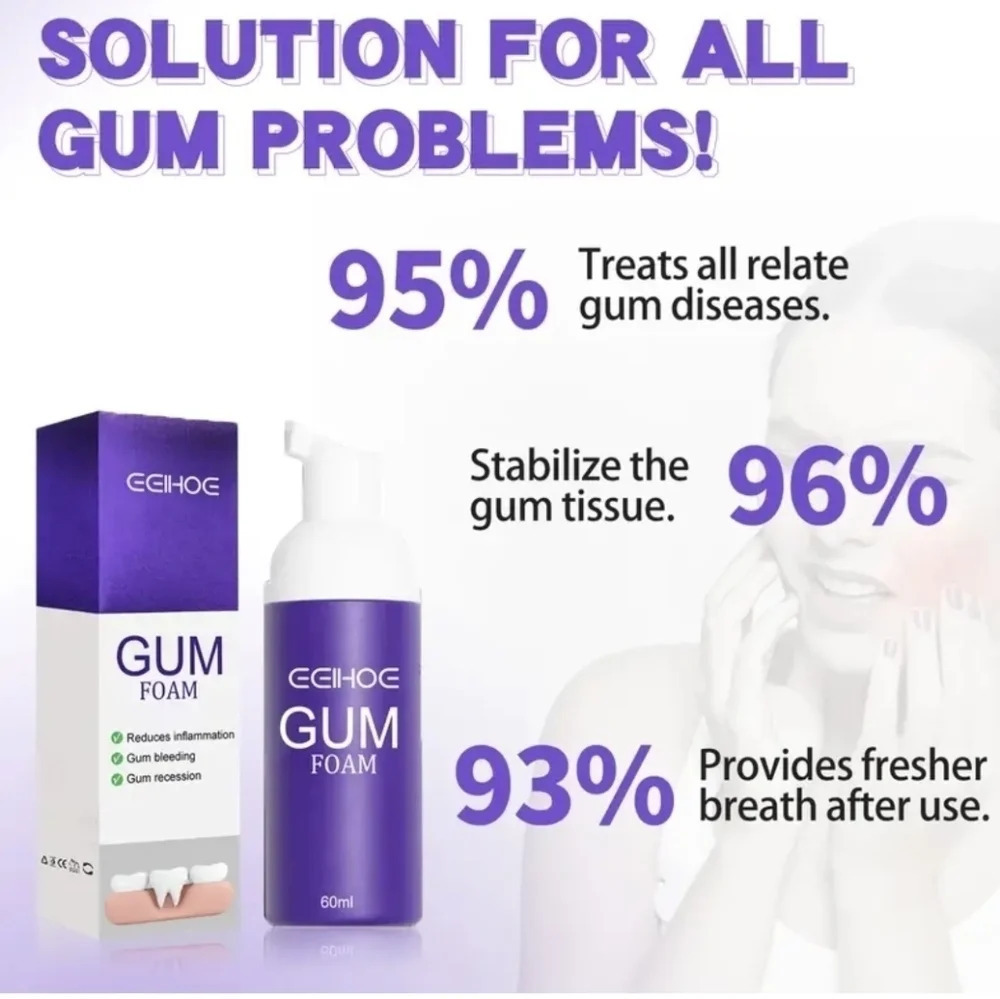 Foam mousse teeth whitening toothpaste- gum pain tooth treatment cleaner polish